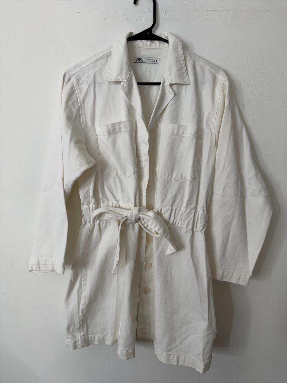 Zara Cream Utility Belted Jacket